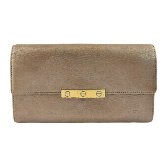 AUTH Cartier Long Wallet Love Collection Leather